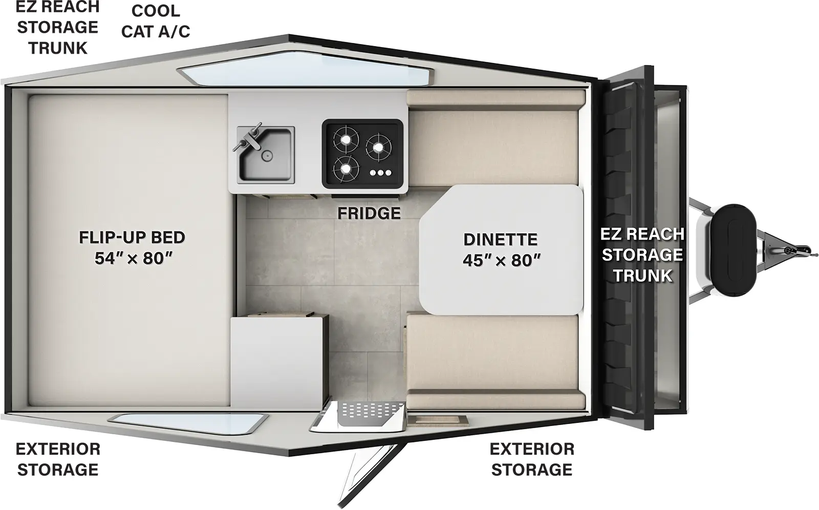 The Flagstaff Hard Side Pop-Up Campers T12ST features include: hard sides.